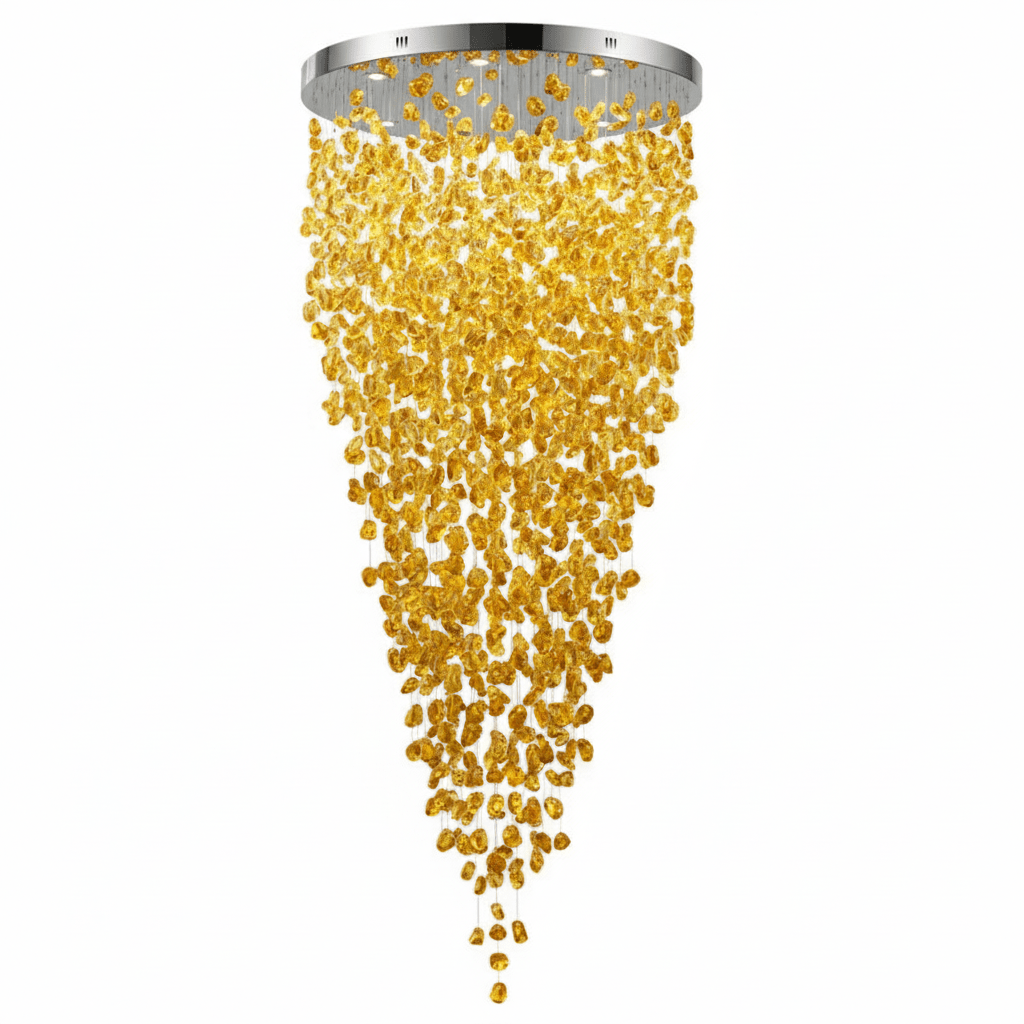 Crystal Stone Crystal Spiral Chandelier - Round Canopy ∅ 39.4″ x H 59.1″ / Dia 100cm x H 150cmBlushlighting