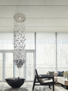 Crystal Stone Crystal Spiral Chandelier - Long canopy L 47.2″ x W 15.7″ x H 59.1″ / L 120cm x W 40cm x H 150cmBlushlighting