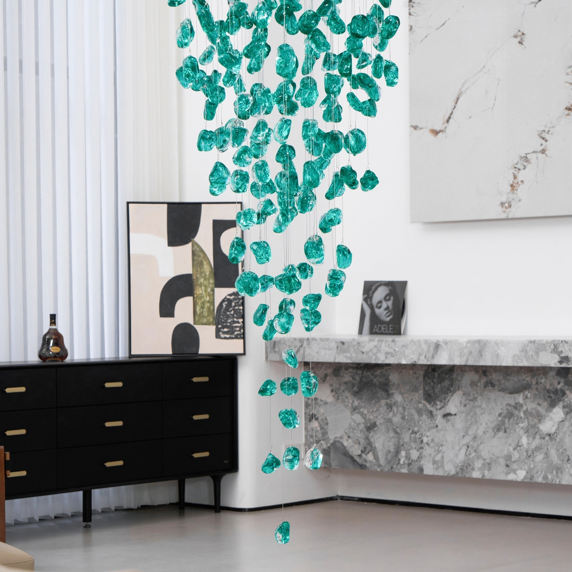 Crystal Stone Crystal Spiral Chandelier - Support customized drawingsBlushlighting