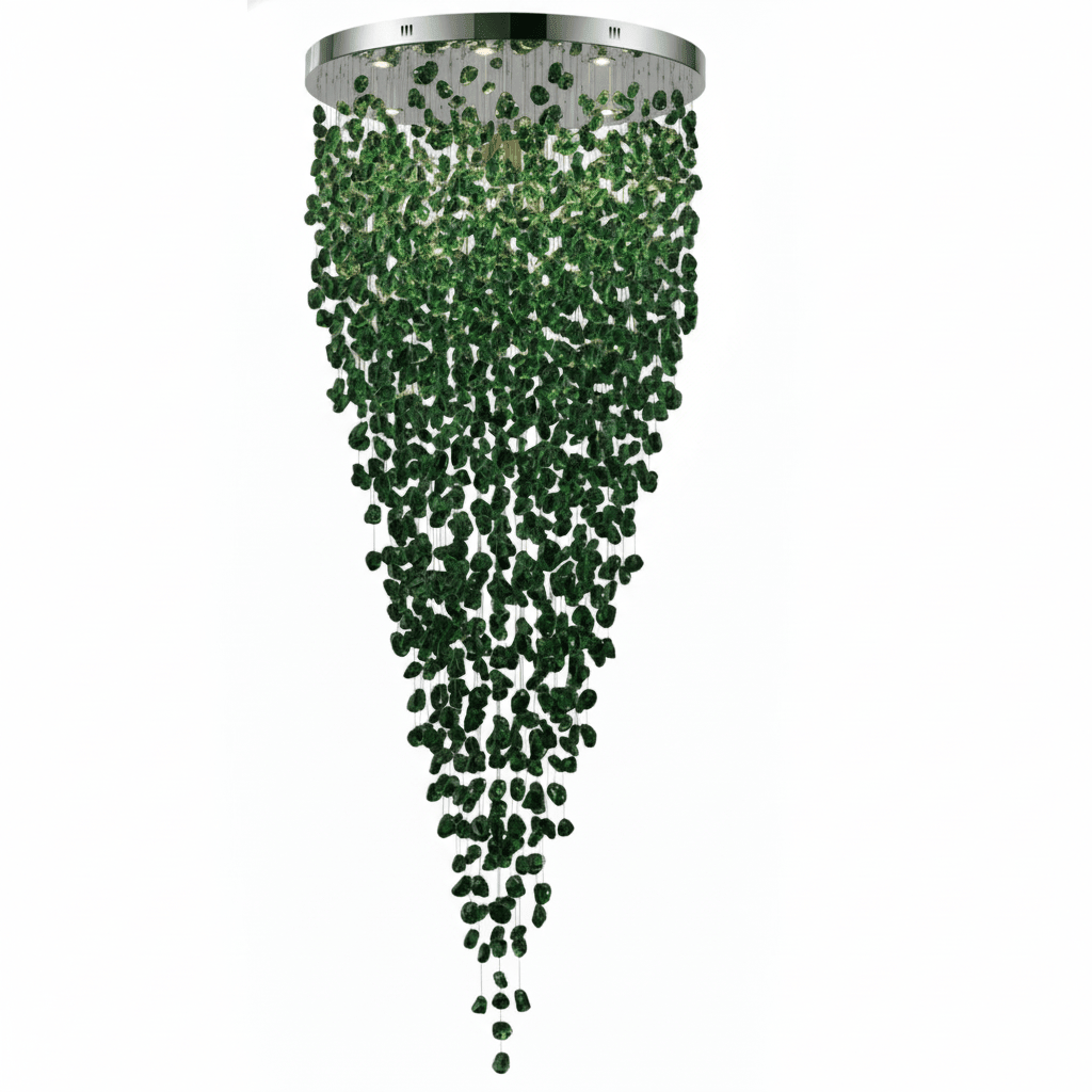 Crystal Stone Crystal Spiral Chandelier - Round Canopy ∅ 39.4″ x H 59.1″ / Dia 100cm x H 150cmBlushlighting