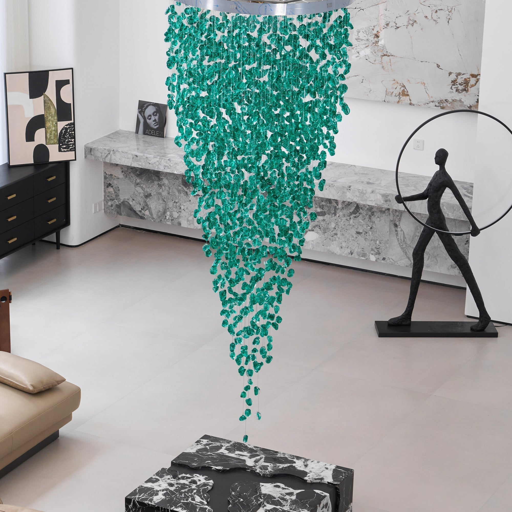 Crystal Stone Crystal Spiral Chandelier - Support customized drawingsBlushlighting