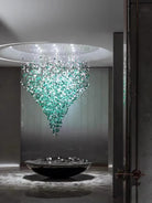 Crystal Stone Crystal Spiral Chandelier - Long canopy L 47.2″ x W 15.7″ x H 59.1″ / L 120cm x W 40cm x H 150cmBlushlighting