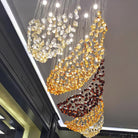 Crystal Stone Crystal Spiral Chandelier - Long canopy L 47.2″ x W 15.7″ x H 59.1″ / L 120cm x W 40cm x H 150cmBlushlighting