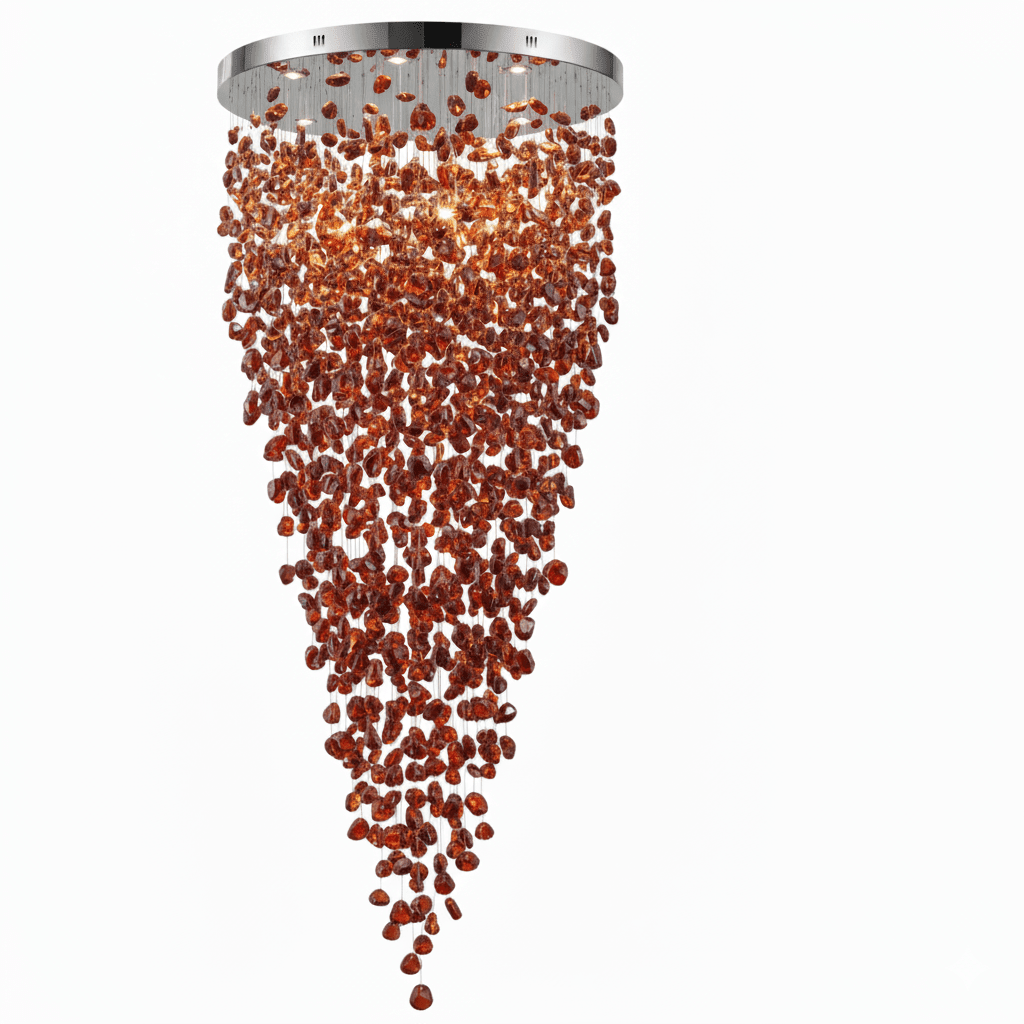 Crystal Stone Crystal Spiral Chandelier - Round Canopy ∅ 39.4″ x H 59.1″ / Dia 100cm x H 150cmBlushlighting