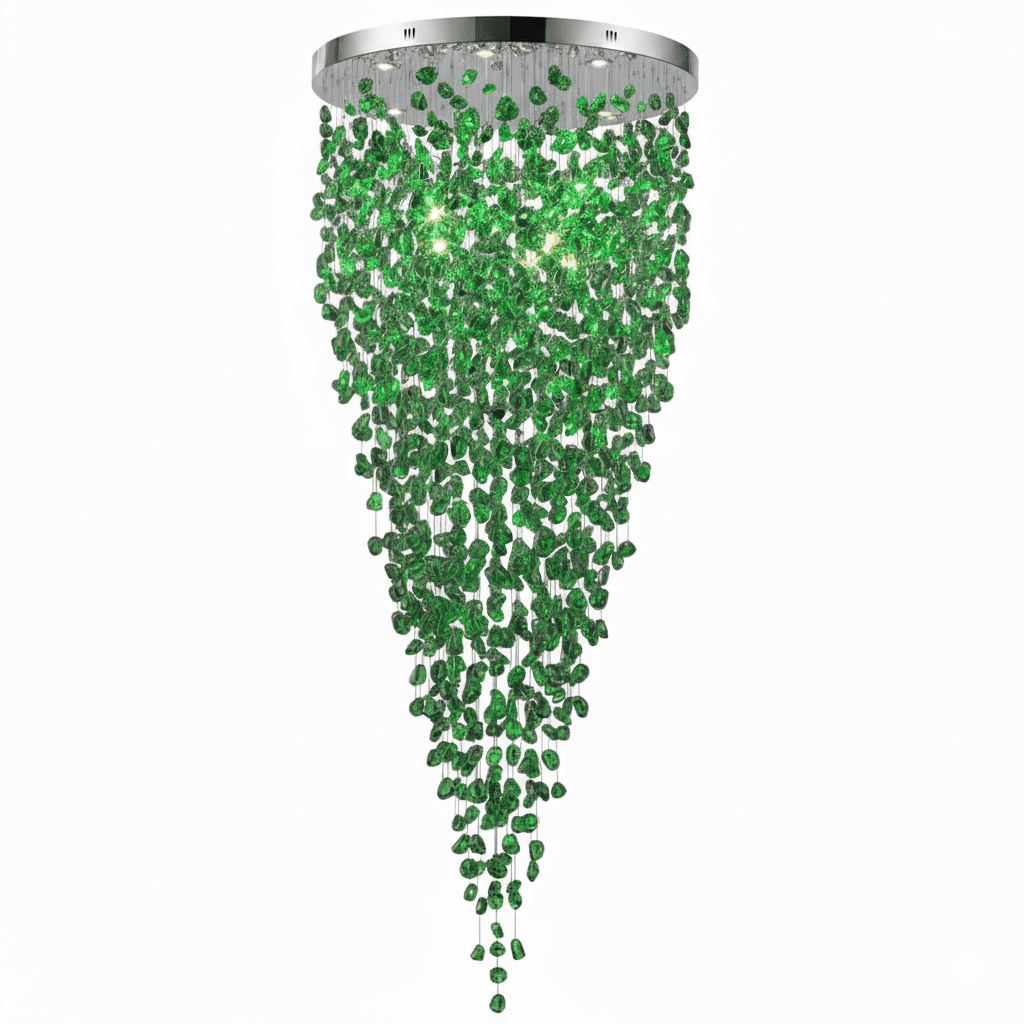 Crystal Stone Crystal Spiral Chandelier - Round Canopy ∅ 39.4″ x H 59.1″ / Dia 100cm x H 150cmBlushlighting