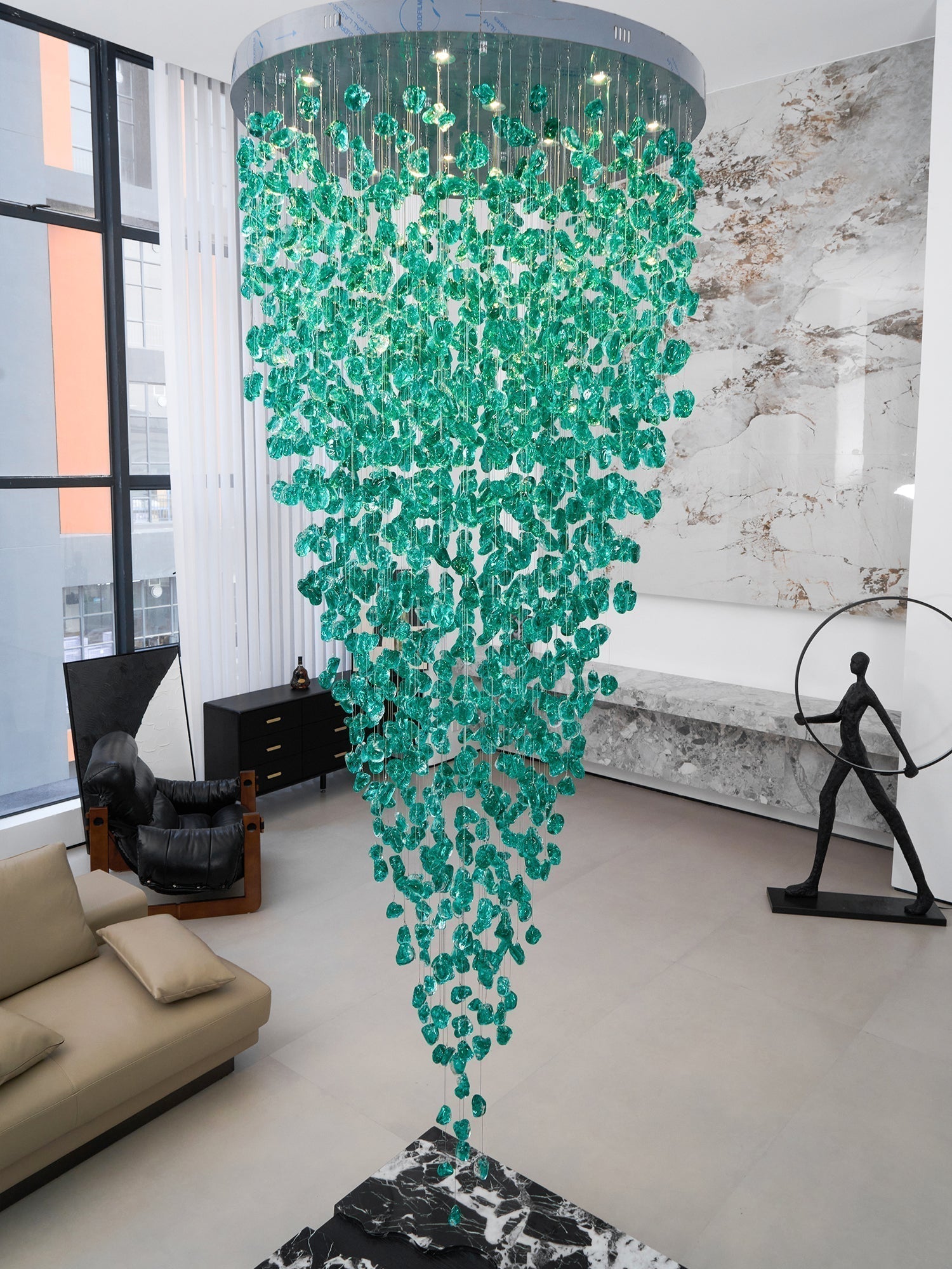 Crystal Stone Crystal Spiral Chandelier - Support customized drawingsBlushlighting