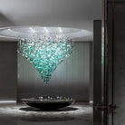 Crystal Stone Crystal Spiral Chandelier - Long canopy L 47.2″ x W 15.7″ x H 59.1″ / L 120cm x W 40cm x H 150cmBlushlighting
