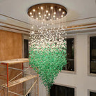 Crystal Stone Crystal Spiral Chandelier - Long canopy L 47.2″ x W 15.7″ x H 59.1″ / L 120cm x W 40cm x H 150cmBlushlighting