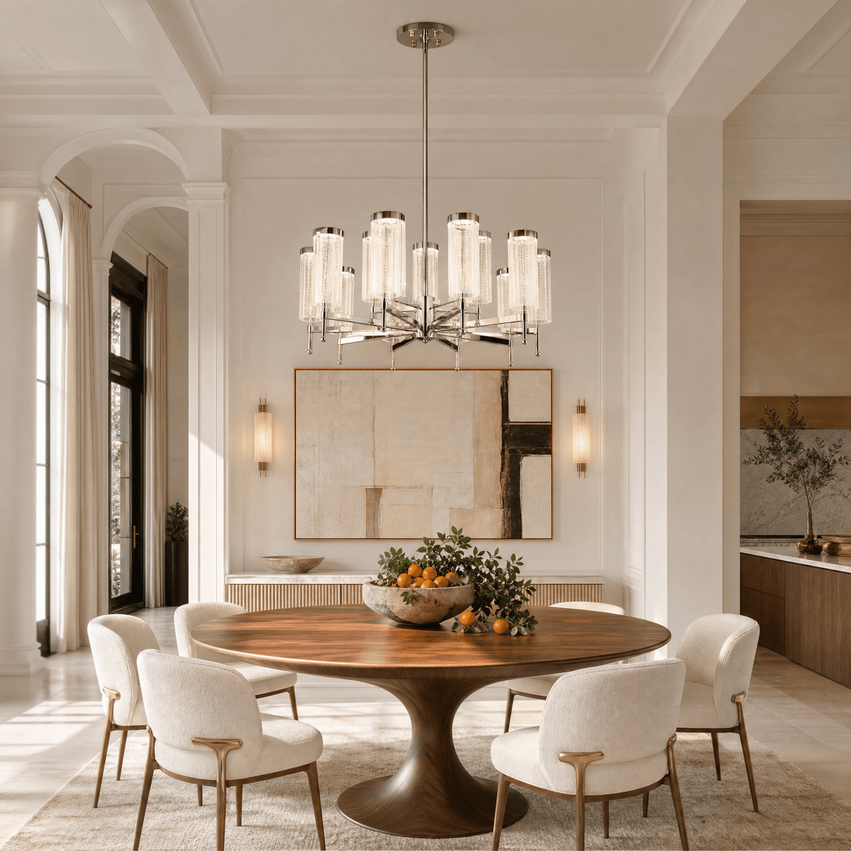 Crystalia Modern Sculptural Ring Chandelier - Blushlighting