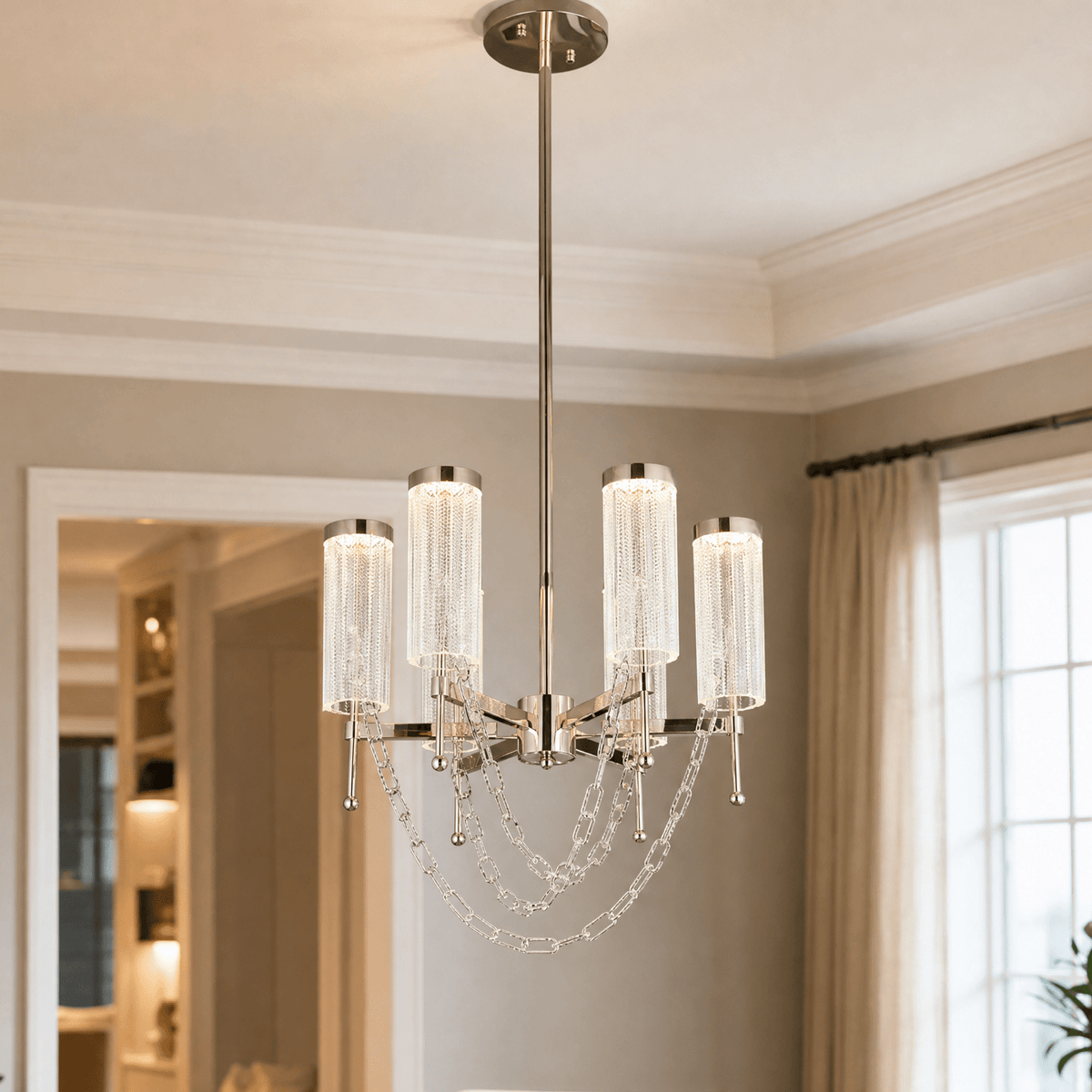 Crystalia Modern Sculptural Ring Chandelier - Blushlighting