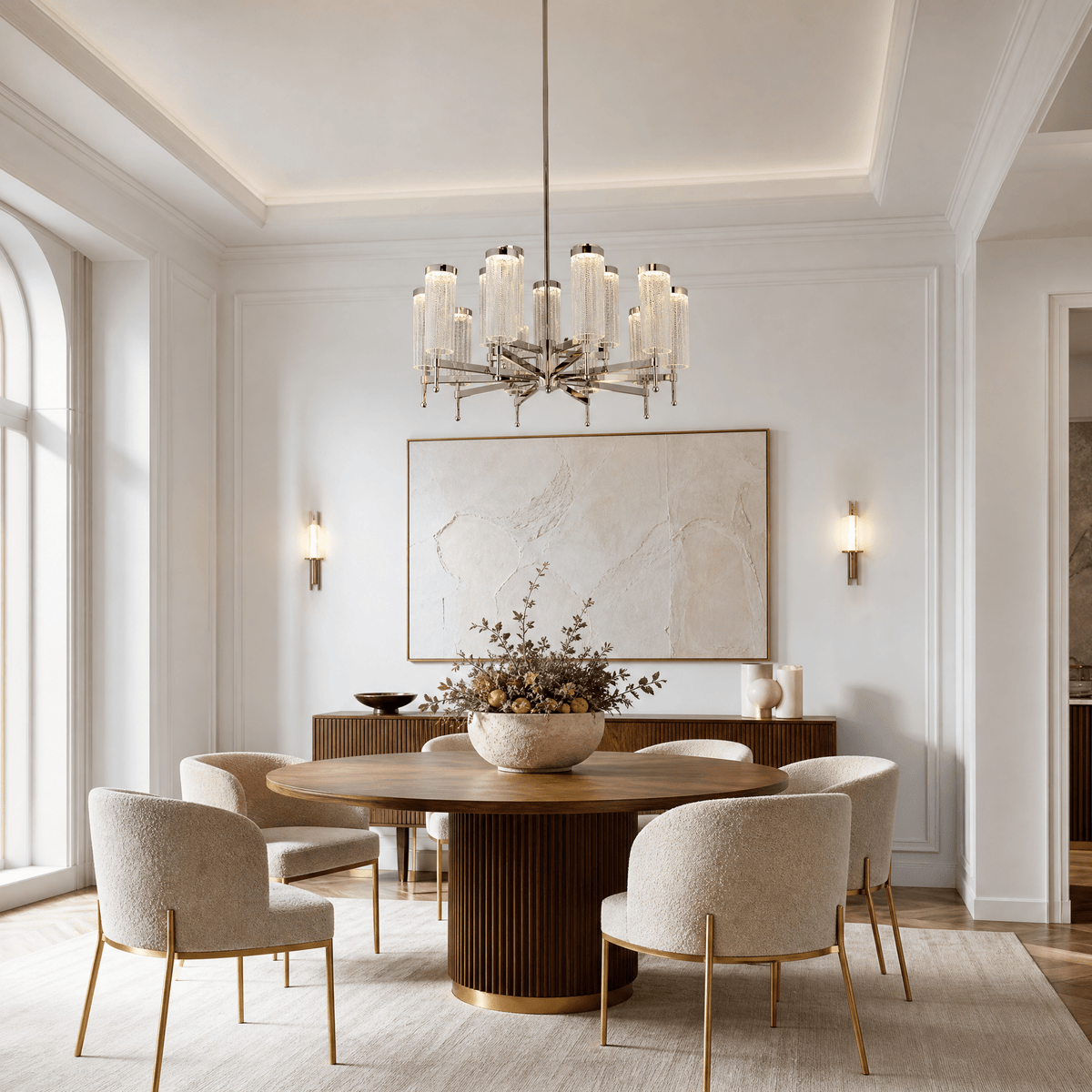 Crystalia Modern Sculptural Ring Chandelier - Blushlighting