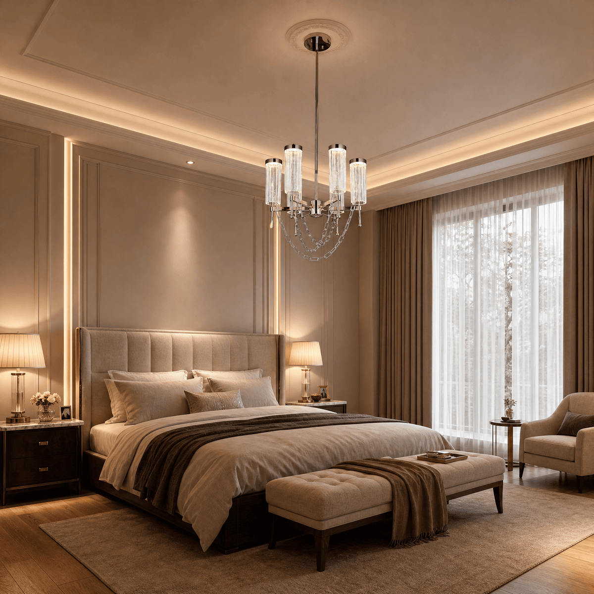 Crystalia Modern Sculptural Ring Chandelier - Blushlighting