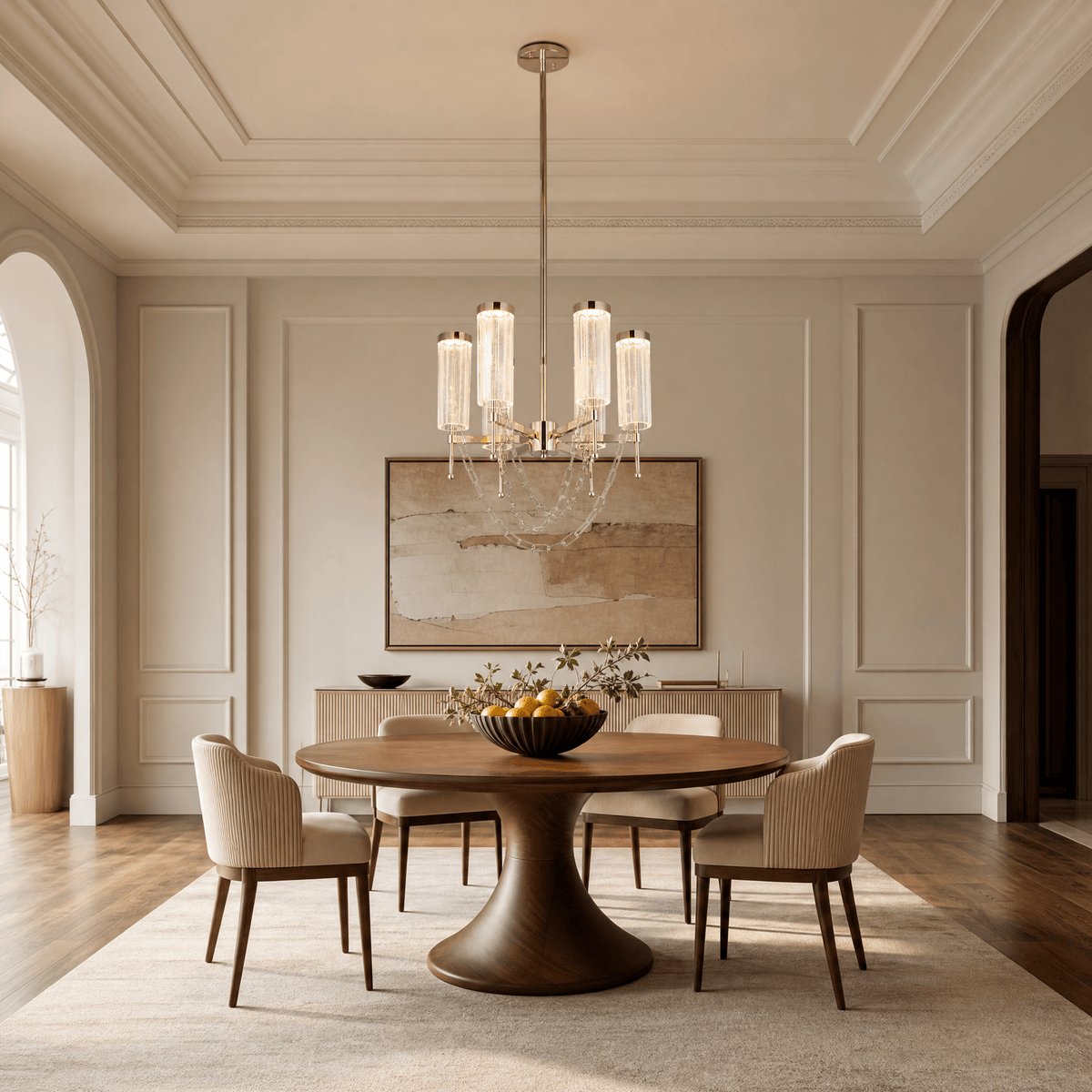 Crystalia Modern Sculptural Ring Chandelier - Blushlighting