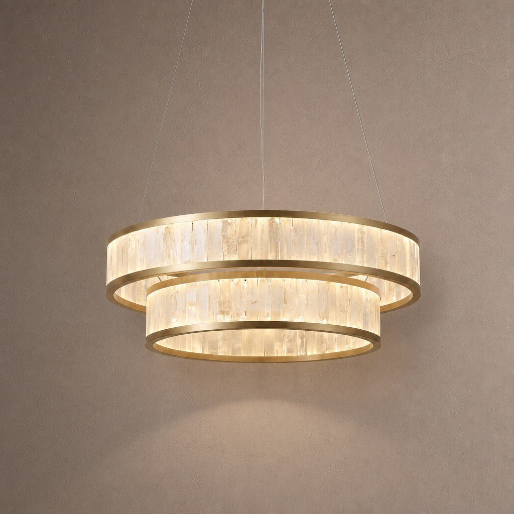 Crystara Modern Moroccan Stone Chandelier 31" - Blushlighting