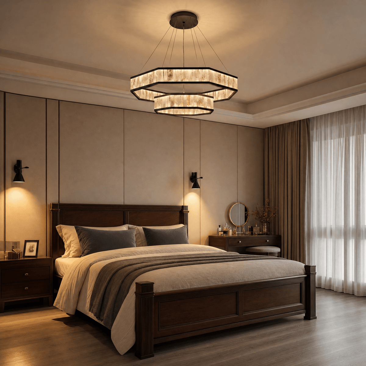 Crystara Modern Moroccan Stone Chandelier - Ø39.4" × H11.8" (Ø100 × H30 cm)Blushlighting
