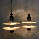 Csilla Alabaster Pendant Light-Pendant for living room,Pendant for kitchen,Pendant for bathrooms,Pendant for bedrooms,Pendant for foyer,Pendant for stairways,Pendant for dining room-B - 11"H x 9.8" D-Black-Blushlighting