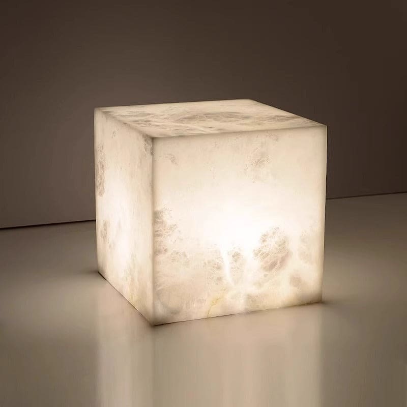 Cube Alabaster Table Lamp - 4.7"Blushlighting