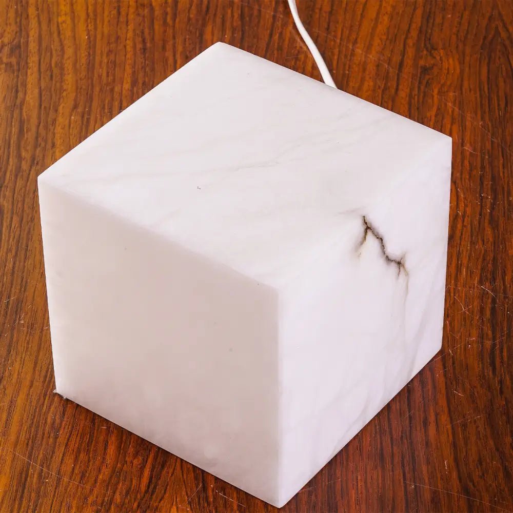 Cube Alabaster Table Lamp - 11.8"Blushlighting