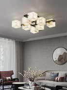 Cubist Alabaster Cluster Ceiling Lamp - by Blushlighting