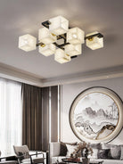 Cubist Alabaster Cluster Ceiling Lamp - by Blushlighting