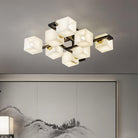 Cubist Alabaster Cluster Ceiling Lamp - by Blushlighting