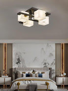 Cubist Alabaster Cluster Ceiling Lamp - by Blushlighting