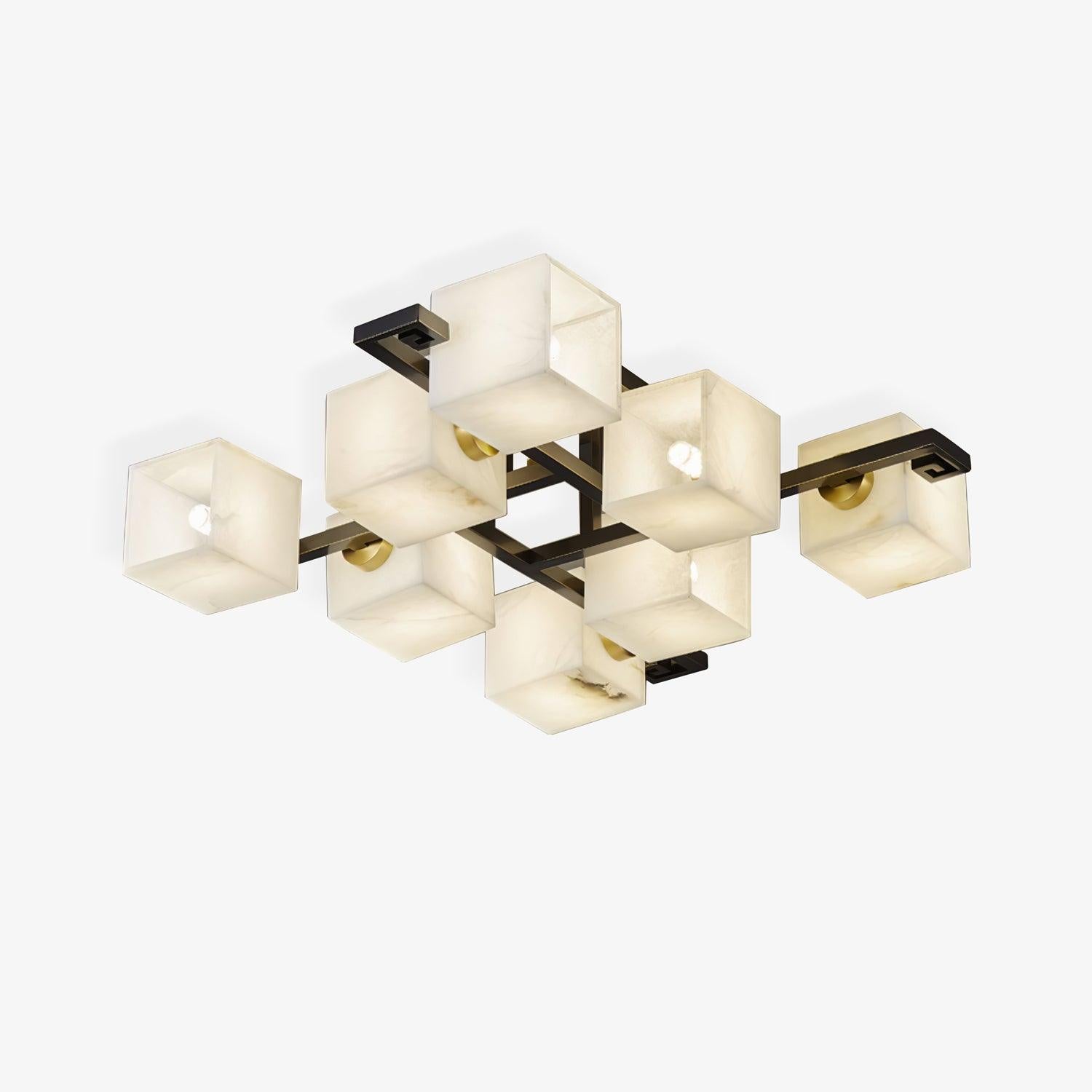 Cubist Alabaster Cluster Ceiling Lamp - by Blushlighting