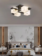 Cubist Alabaster Cluster Ceiling Lamp - by Blushlighting