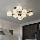 Cubist Alabaster Cluster Ceiling Lamp - by Blushlighting