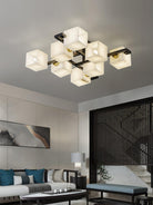 Cubist Alabaster Cluster Ceiling Lamp - by Blushlighting