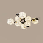 Cubist Alabaster Cluster Ceiling Lamp - 8 heads L 39.4″ x W 39.4″ x H 8.3″ / L 100cm x W 100cm x H 21cm by Blushlighting