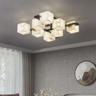 Cubist Alabaster Cluster Ceiling Lamp - by Blushlighting