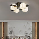 Cubist Alabaster Cluster Ceiling Lamp - by Blushlighting