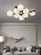 Cubist Alabaster Cluster Ceiling Lamp - by Blushlighting