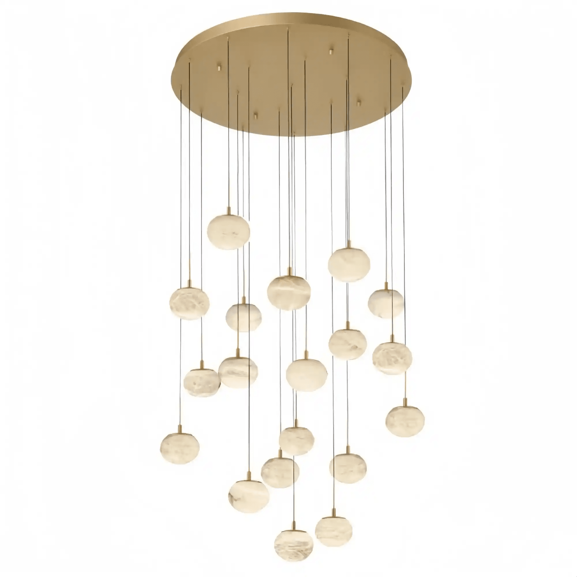 Cudor Round LED Chandelier - Antique Brass19 LightBlushlighting