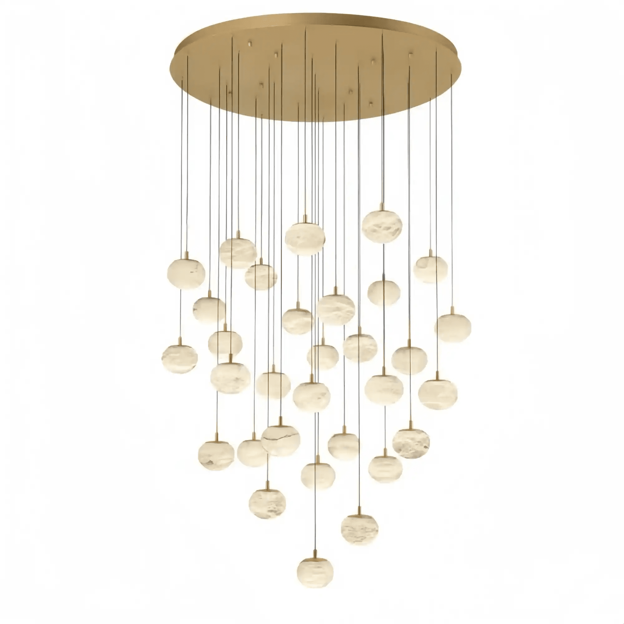 Cudor Round LED Chandelier - Antique Brass31 LightBlushlighting