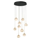 Cudor Round LED Chandelier - Matte Black9 LightBlushlighting