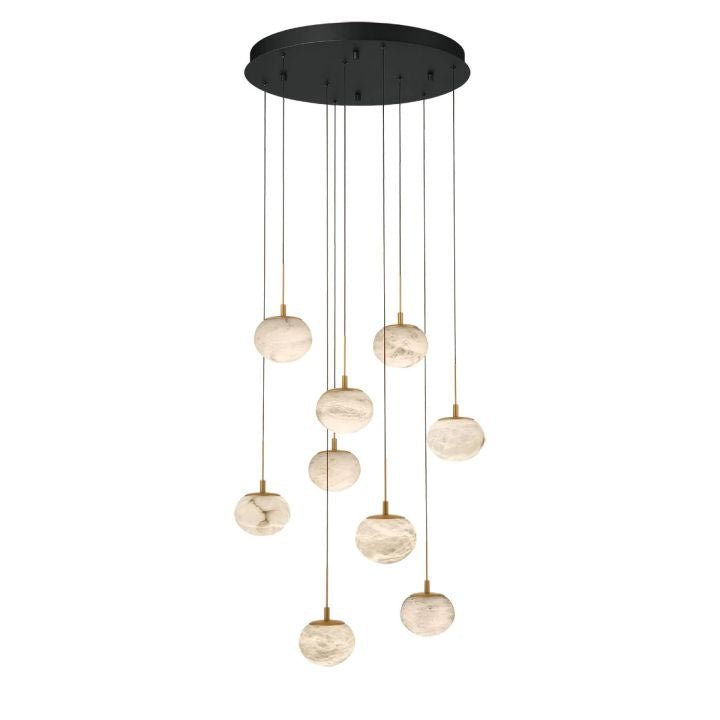 Cudor Round LED Chandelier - Matte Black9 LightBlushlighting