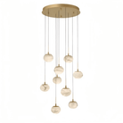 Cudor Round LED Chandelier - Antique Brass9 LightBlushlighting