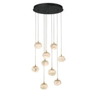 Cudor Round LED Chandelier-Chandelier-Matte Black-9 Light-Blushlighting