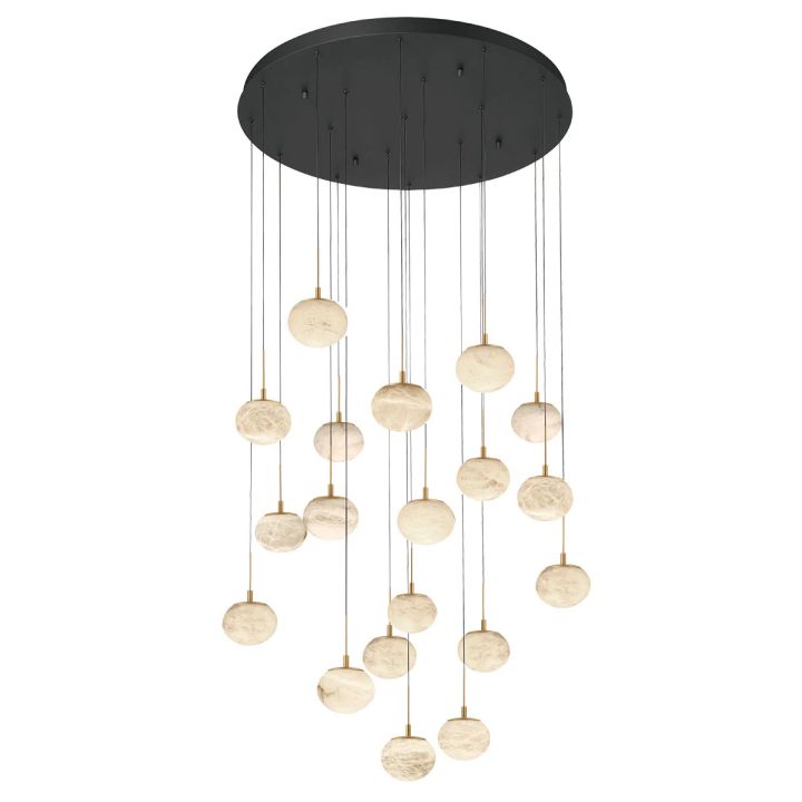 Cudor Round LED Chandelier-Chandelier-Matte Black-19 Light-Blushlighting