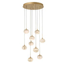 Cudor Round LED Chandelier-Chandelier-Antique Brass-9 Light-Blushlighting