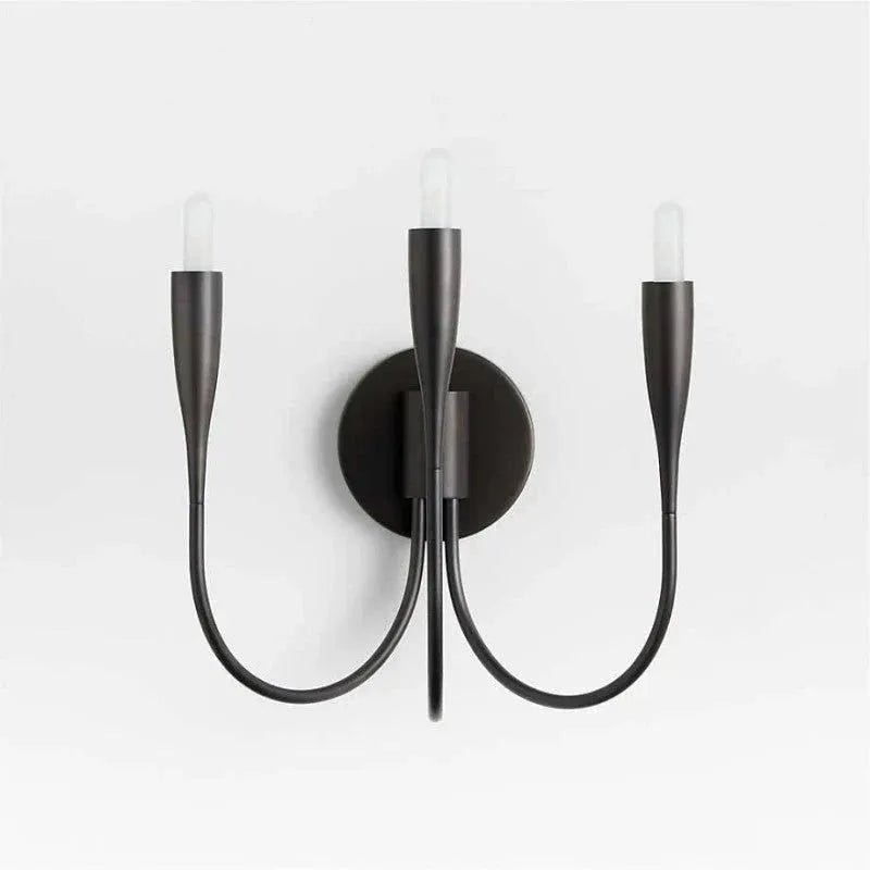 Curve Candelabra Wall Sconce - BlackBlushlighting