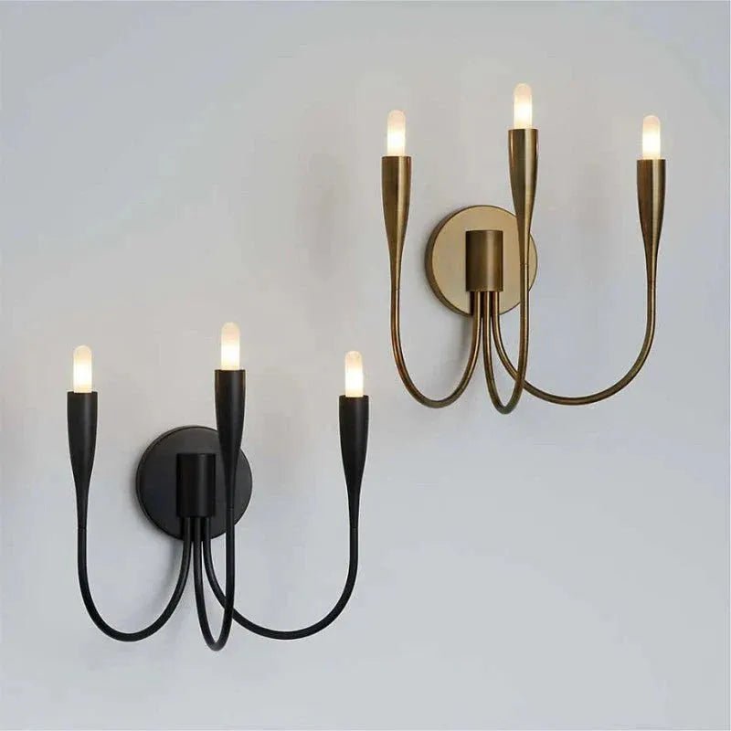 Curve Candelabra Wall Sconce - BlackBlushlighting