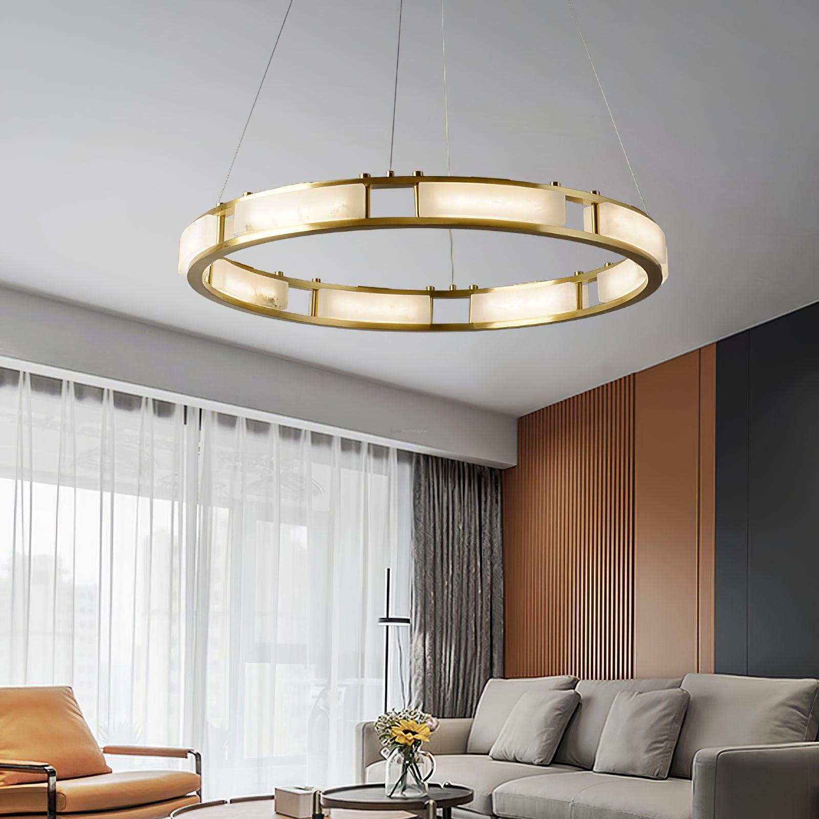 Qatar Alabaster Round Chandelier