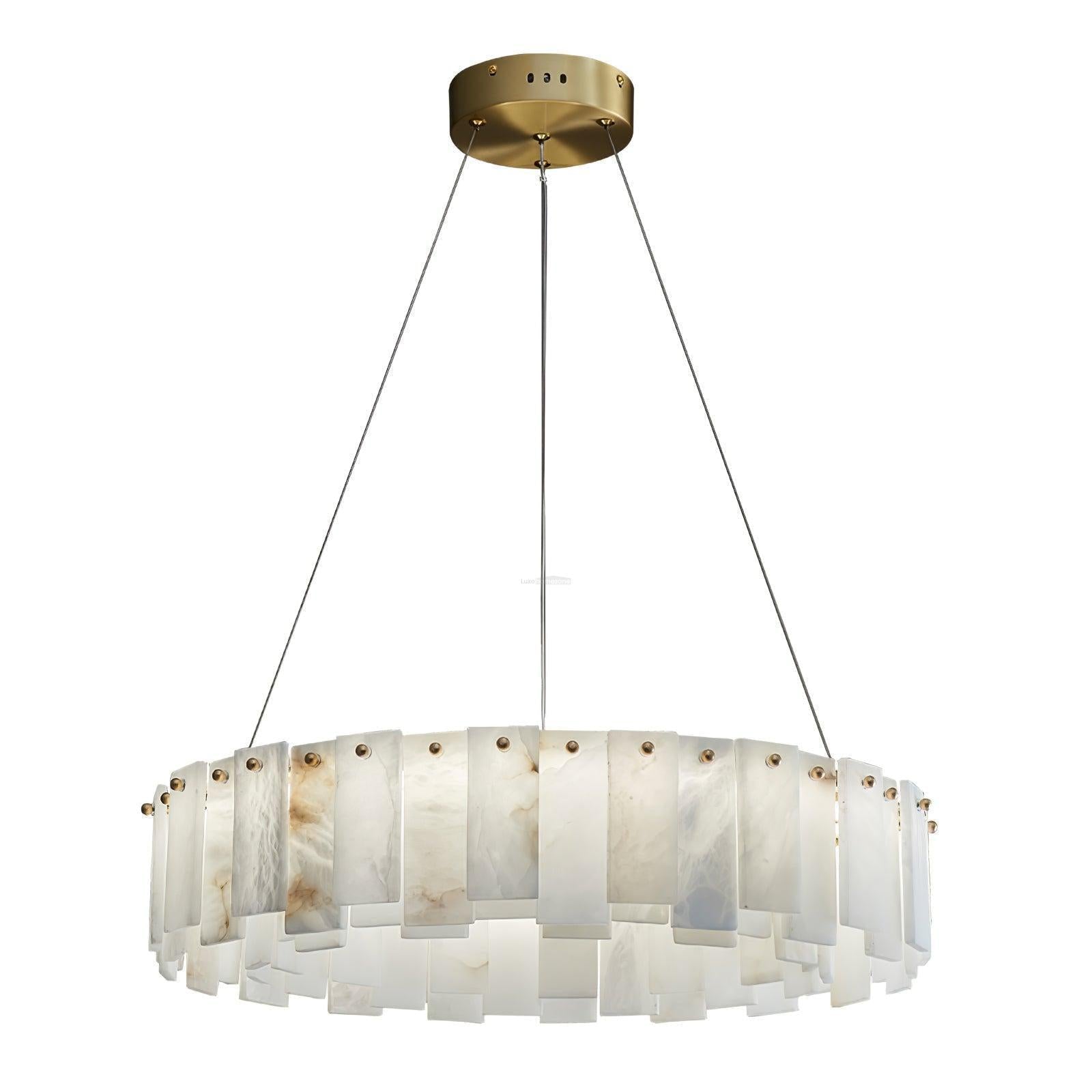Halos Alabaster Round/Square Chandelier
