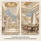 The Flying Surge LED Chandelier | Custom Size & Made - to - Order Lighting for Luxury Homes & Commercial Spaces - Vakkerlight