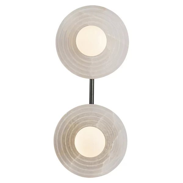 Dahlia Alabaster LED Vanity Light - Bronze2 LightBlushlighting
