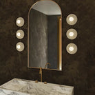 Dahlia Alabaster LED Vanity Light - Bronze2 LightBlushlighting
