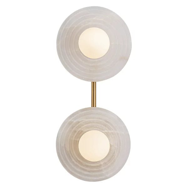 Dahlia Alabaster LED Vanity Light - Bronze2 LightBlushlighting